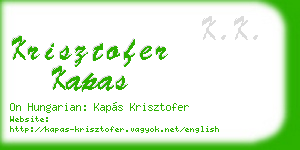 krisztofer kapas business card